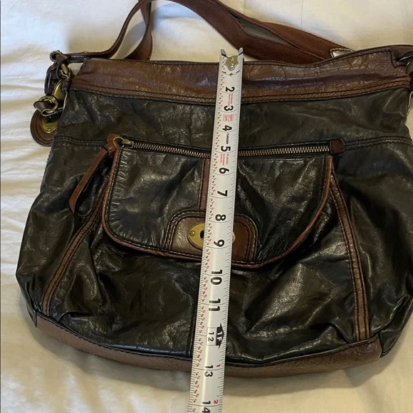 Fossil |Heritage |"Long Live Vintage"|Two-Tone | Leather |Crossbody/Shoulder Bag - Picture 13 of 16